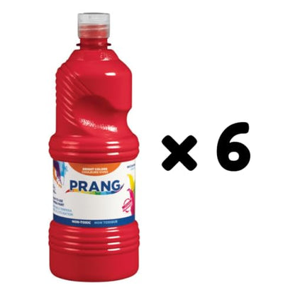 Prang Ready-to-Use Tempera Paint Quart, 32 oz., Red, 6 Count - color: Red (Pack of 6)