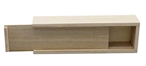 Creative Hobbies® Unfinished Wooden Pencil, Pen, Stash, Trinket Storage Box with Slide Top