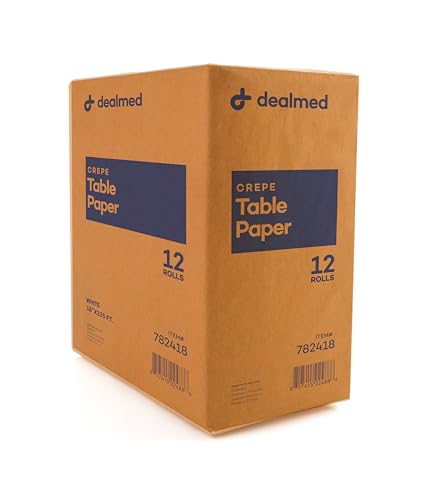 Dealmed Medical Exam Table Paper Roll | Disposable Covers for Doctors, Physicians, Diaper Changing, Waxing, Chiropractor, Tracing, Drawing, Coloring | Crepe, White, 18" x 125', 12 Rolls/Case - color: Crepe White, size: 18" x 125'