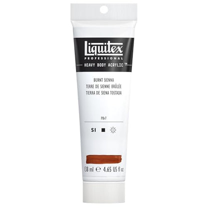 Liquitex Professional Heavy Body Acrylic Paint, 4.65-oz (138ml) Tube, Burnt Sienna - color: Burnt Sienna, style: 4.65-oz Tube