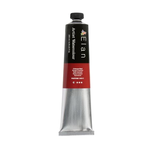 Elan Crimson Red Watercolor Paint Tube 6.76 fl oz, Deep Crimson Hue for Artists, Red Watercolor Paint for Canvas - color: Crimson Red