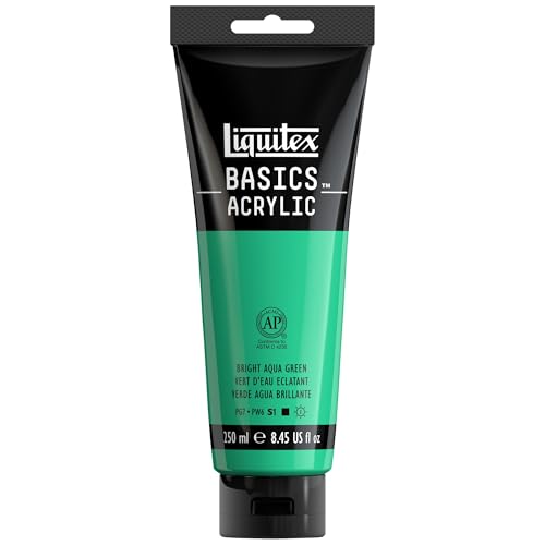 Liquitex BASICS Acrylic Paint, 250ml (8.5-oz) Tube, Bright Aqua Green - color: Bright Aqua Green, size: 8.45 Fl Oz (Pack of 1)
