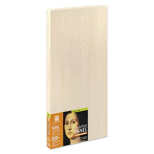 Ampersand Art Supply Unprimed Basswood Artist Panel, 1-1/2" Cradled Profile, 12"x24" - size: 12"x24", style: 1-1/2" Cradled