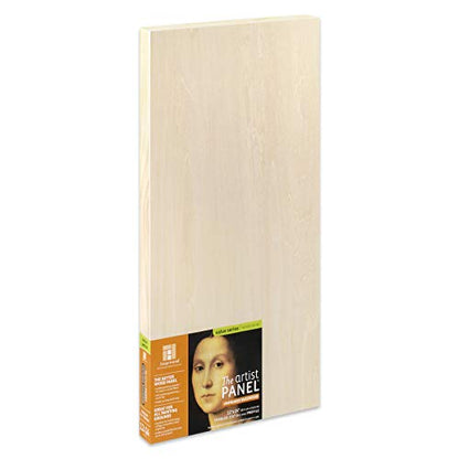 Ampersand Art Supply Unprimed Basswood Artist Panel, 1-1/2" Cradled Profile, 12"x24" - size: 12"x24", style: 1-1/2" Cradled