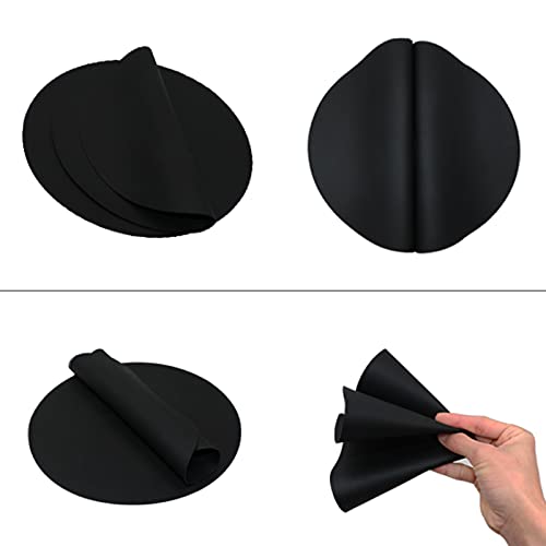 Silicone Microwave Mat 12 Inch, Non Stick Turntable Mat for Kitchen, Multi-Purpose Heat Resistant Oven Mat 2 Pack (Black) - color: Black