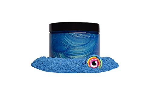 Eye Candy Mica Powder Pigment “Rainbow Blue” (50g) Multipurpose DIY Arts and Crafts Additive | Woodworking, Epoxy, Resin,Natural Bath Bombs, Paint, Soap, Nail Polish, Lip Balm - color: Rainbow Blue