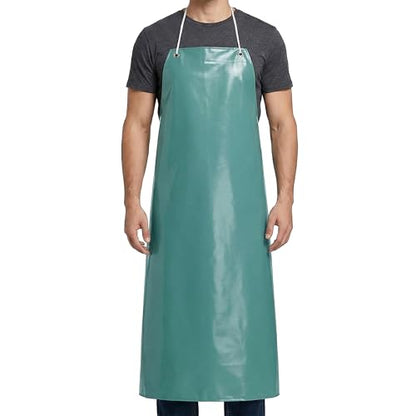 Xpose Safety Heavy Duty Vinyl Waterproof Aprons, White - For Home, Industrial and Commercial Use - Chemical Resistant - color: Green, style: 1 Pack