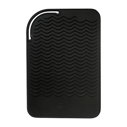 9" X 6" Silicone Heat Resistant Travel Mat, Anti-Heat Pad for Hair Straighteners, Curling Irons, Flat Irons and Other Hair Styling Tools - Black - color: Black
