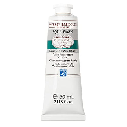 Charbonnel Aqua Wash Etching Ink, 60ml Tube, S2, Emerald Green 529 - color: Emerald Green, size: 2 fl oz