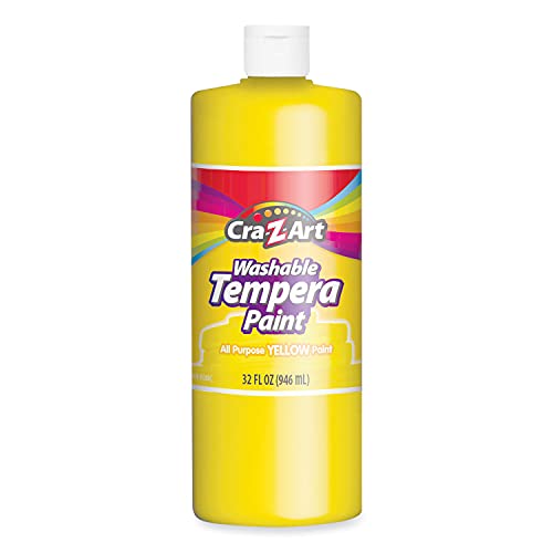 Cra-Z-Art Washable Tempera Paint, Yellow, 32 Oz Bottle - color: Yellow, size: 32 Fl Oz (Pack of 1)