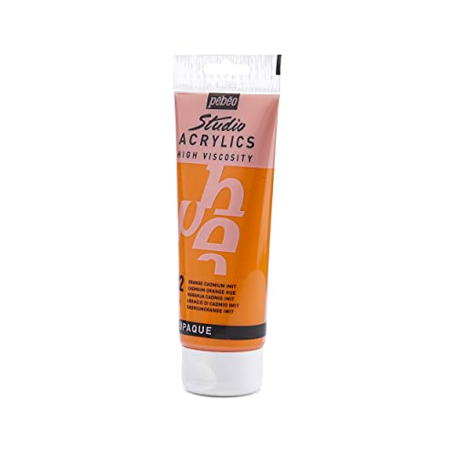 PEBEO - Acrylic Fine Studio Acrylics - Cadmium Orange Hue - Cadmium Orange Hue 100ml/3.38oz (831-032) - color: Cadmium Orange Hue