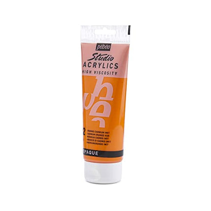 PEBEO - Acrylic Fine Studio Acrylics - Cadmium Orange Hue - Cadmium Orange Hue 100ml/3.38oz (831-032) - color: Cadmium Orange Hue