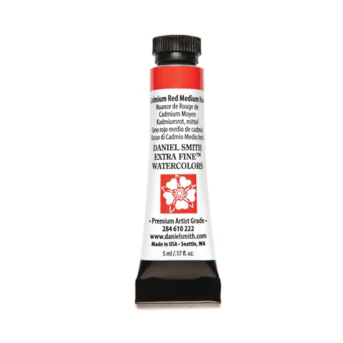 Daniel Smith Extra Fine Watercolor Paint, 5ml Tube, Cadmium Red Medium Hue, 284610222, 1.17 Fl Oz (Pack of 1) - color: Cadmium Red Medium Hue