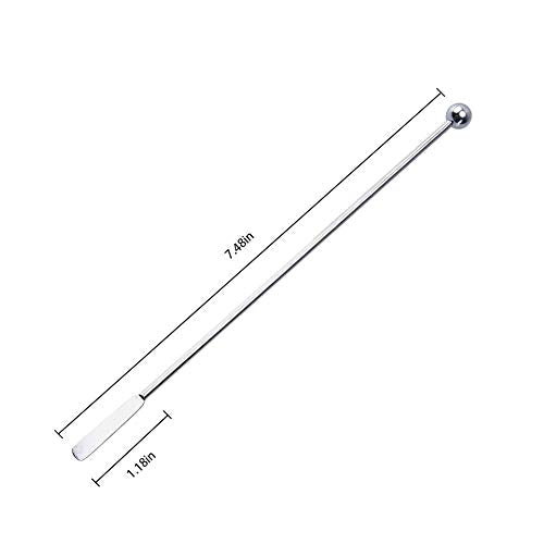 5 pcs Stainless Steel Coffee Beverage Stir Sticks Cocktail Stirrers Drink Swizzle Stick 7.4" Swizzle Stick Picks Tools - color: Silver-5 Pieces