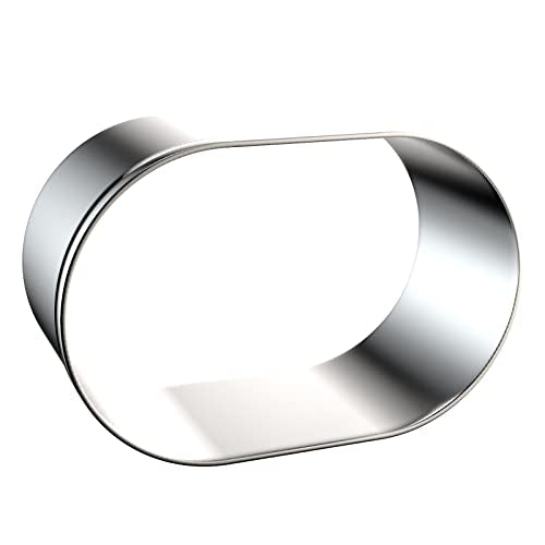 Pill Capsule Long Oval Cookie Cutters - 5 Inch, 4 Inch, 3 Inch, 2 Inch - Geometric Frame Plaque Cookie Cutter Set Fondant Biscuit Molds - Stainless Steel - color: Oval-Pill Capsule
