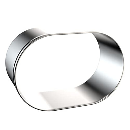 Pill Capsule Long Oval Cookie Cutters - 5 Inch, 4 Inch, 3 Inch, 2 Inch - Geometric Frame Plaque Cookie Cutter Set Fondant Biscuit Molds - Stainless Steel - color: Oval-Pill Capsule