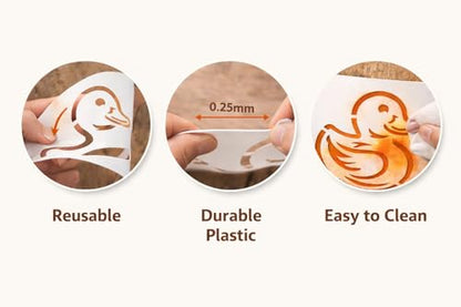 Rubber Duck Stencil – Reusable Duckling Art Stencil for Painting, Crafting and DIY Projects (3 Pcs Set) - style: Rubber Duck