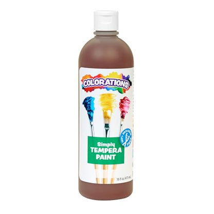 Colorations Paraben-Free Tempera Paint for Kids - Brown, 16 Ounce Bottle, Non-Toxic and Made in The USA - color: Brown