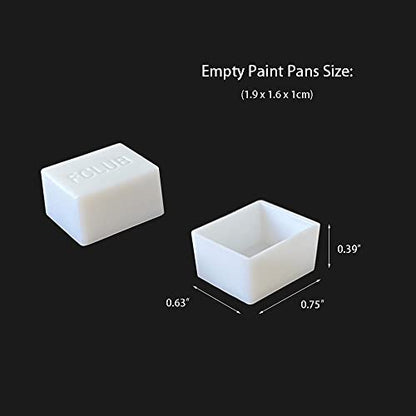 FCLUB 48PCS Refillable Empty Watercolor Half Pans, 2ml | Refillable 2ml Half Pans Fit Most Metal Watercolor Tins, Empty Watercolor Pans for DIY Paints, Gouache, and Custom Palettes - style: 48Pcs Half pans