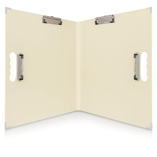 18x24 Clipboard - Foldable 18x24 File Folder & Drawing Board - Folds to 11x17 Clipboard, 4 Clips, Corner Protectors, Portable Art Portfolio, Architecture Folder, 11x17 Binder, Portfolio Binder (Beige) - color: Beige, size: 18x24 – Foldable