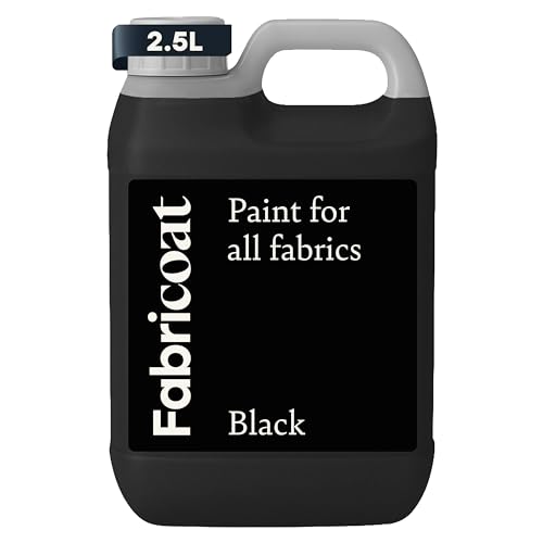 Fabricoat Black Fabric Upholstery Paint & Dye | 2500ml / 85 fl oz | Restore or Change Color of Couches Chairs Upholstery Car Interiors Clothing - Soft Flexible Finish - color: Black, size: 2500 ml