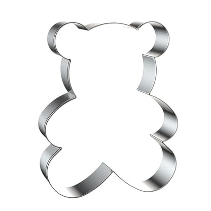 Teddy Bear Cookie Cutter Set - 5 inch, 4 inch, 3 inch, 2 inch - 4 Piece Cartoon Animal Cookie Cutters Shapes Biscuit Fondant Clay Molds - Stainless Steel