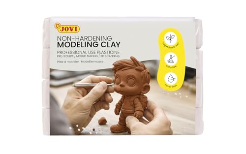 Jovi - Non-Hardening Pre-Sculpt Clay, 3 Pounds Total, 4 White Bars x 0.77lb | Professional Arts and Crafts Non-Toxic and Gluten Free plasticine - color: Multicolore