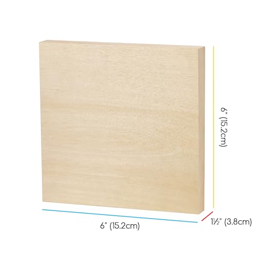 MEEDEN Unfinished Wood Canvas Board: 1-1/2" Deep 6x6” Wooden Canvas Panel Pack of 4 - Blank Cradled Wood Art Board for Painting - size: 6"x6"- 4 Pack