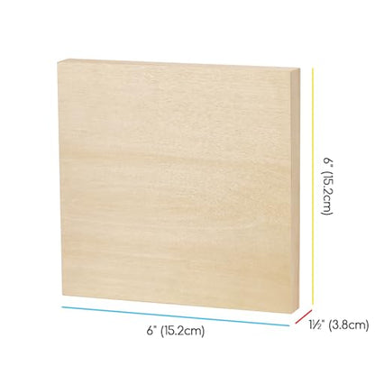 MEEDEN Unfinished Wood Canvas Board: 1-1/2" Deep 6x6” Wooden Canvas Panel Pack of 4 - Blank Cradled Wood Art Board for Painting - size: 6"x6"- 4 Pack