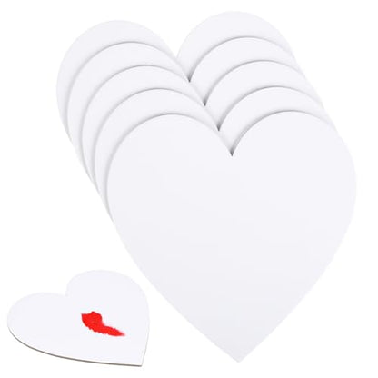 Gadpiparty 5pcs Heart Shaped Canvas Cotton Painting Board Blank Canvas Frame Cotton Panel Boards Art Paintings Board Oil Paint Canvas Sketchpad for Craft (White)