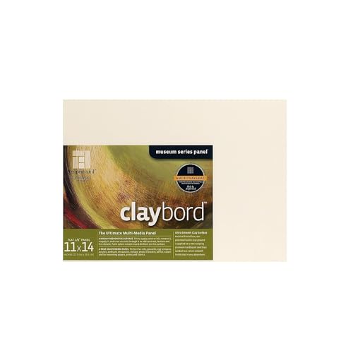 Ampersand Museum Series Claybord Panels for Paint and Ink, 1/8 Inch Depth, 11X14 Inch (CBS11) - color: 1/8 Inch Depth, size: 11X14