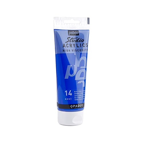 Pebeo - Acrylic Fine Studio Acrylics - Opaque Cobalt Blue Hue - Cobalt Blue Hue Opaque 100ml/3.38oz - color: Cobalt Blue Hue