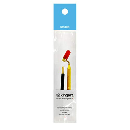 KINGART Fine Line Painting Pen 0.5mm Fine Line Brass Tips. Fluid Writer Paint Applicator Pen with Reservior, Prefect Tool for Drawing Lines, Lettering, Touching Up Paint & Scratch Repair - style: Fine Line
