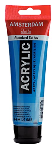 Amsterdam Standard Series Acrylic Tube 120ml Manganese Blue Phthalo 582 (17095822) - color: Manganese Blue Phthalo, size: 4.05 Fl Oz (Pack of 1)