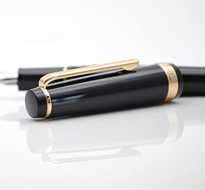 JINHAO 82 Fountain Pen with Gold Clip (F Nib 0.5mm, Black) - color: Black