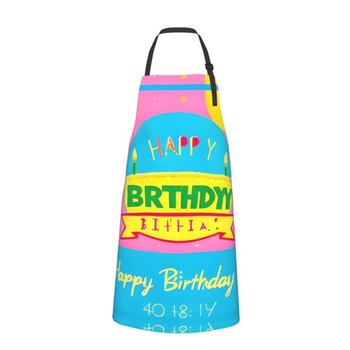 Cartoon heart sun Heavy Duty Waterproof Apron with Pockets for AdultsResistant Grilling, Gardening, Painting - color: Happy Birthday Balloon