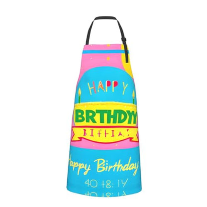Cartoon heart sun Heavy Duty Waterproof Apron with Pockets for AdultsResistant Grilling, Gardening, Painting - color: Happy Birthday Balloon