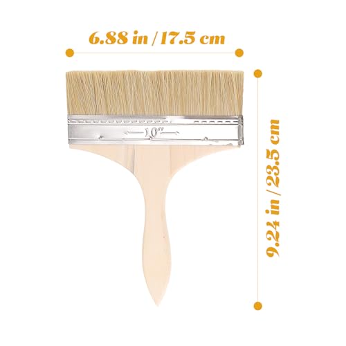 5pcs Thick Wooden Handle Paint Brush Set for Oil Painting and Wall Paint Art Supplies for Gouache Watercolor Staining and Craft Projects