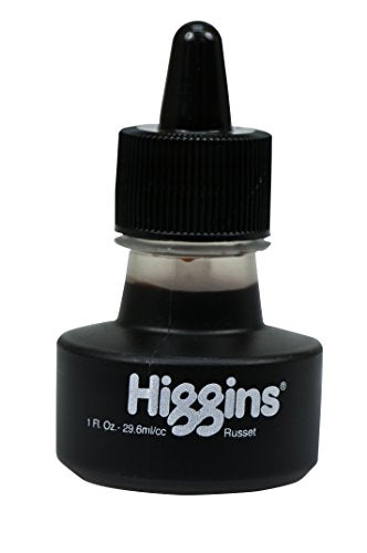 Higgins Dye-Based Drawing Ink, Russet, 1 Ounce Bottle (44115) - color: Russet