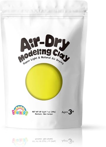 Sago Brothers Yellow Modeling Clay for Kids, 7 oz | Molding magic clay for kids air dry, super soft for DIY slime. Ultra light modeling clay for toddlers, kids & teens. - color: yellow