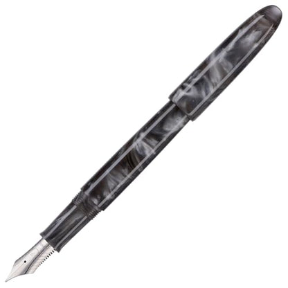 Asvine C80 Fountain Pen #8 Stub 1.1mm Nib Large Handcraft Calligraphy Art Drawing Pen with Converter Pen Case Collection Set (Gray Ripple) - color: Gray Ripple, style: Stub