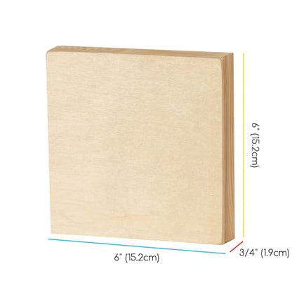 MEEDEN Unfinished Wood Canvas Board: 3/4” Deep 6x6” Wooden Canvas Panel Pack of 6 - Blank Cradled Wood Art Board for Painting - size: 6"x6"- 6 Pack