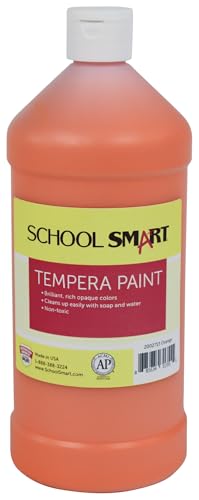 School Smart Tempera Paint, Orange, 1 Quart Bottle - color: Orange