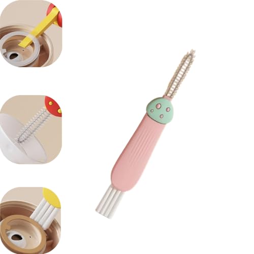 3 in 1 Cup Lid Cleaning Brush, 2024 New Crevice Cleaning Brush Set for Baby Bottle Gap Tight Spaces Cup, 3 in 1 Multifunctional Cleaning Brush Portable Cup Lid Cleaner with Brush(A) - color: A1