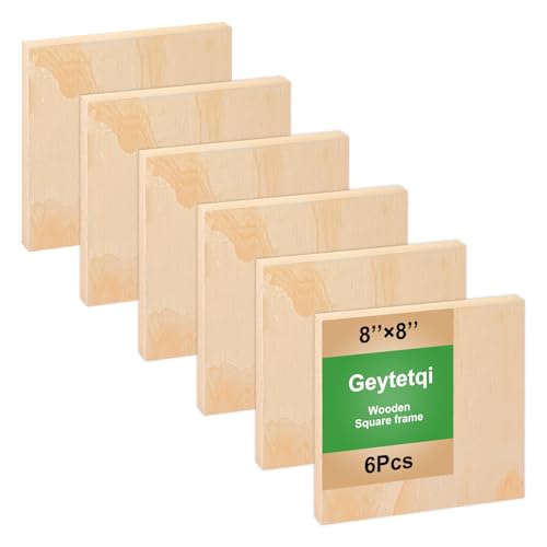 6 Pack 8 x 8 Inch Unfinished Wood Panels, Wooden Panel Boards for Painting, Crafts, and Home Decor - size: 6 Pack 8 x 8 Inch