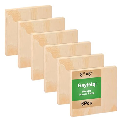 6 Pack 8 x 8 Inch Unfinished Wood Panels, Wooden Panel Boards for Painting, Crafts, and Home Decor - size: 6 Pack 8 x 8 Inch