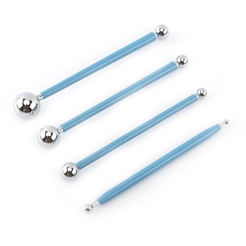 Metal Ball Tools Stainless Steel Ball Tools Modeling Set for Cake Decorating, with Comfortable Rubber Handle for Easy Use