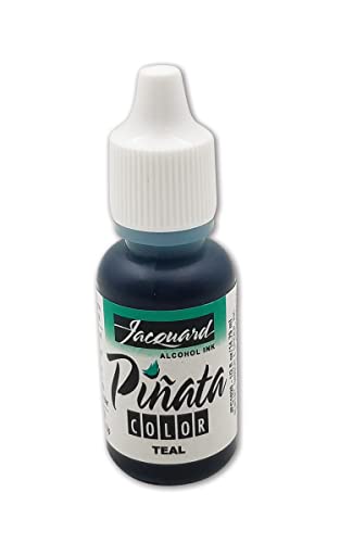 Jacquard Pinata Alcohol Ink - Teal - Professional and Versatile Ink that Produces Color Saturated and Acid-Free Results - 1/2 Fluid Ounce - Made in The USA - color: Teal, size: 1/2 fl oz