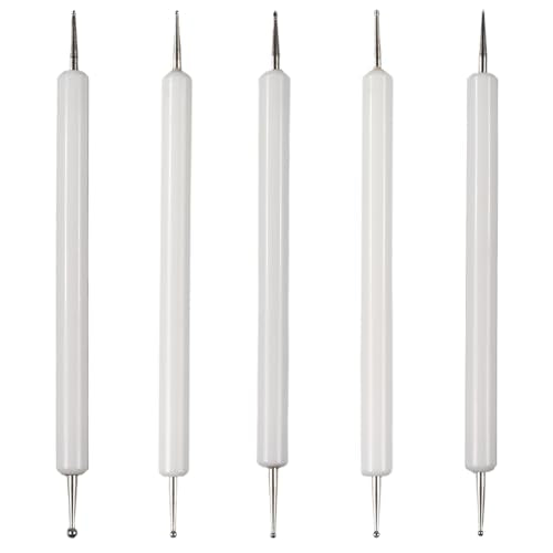 5-in-1 Embossing Stylus Set, 5 Sizes Double Ended Tracing & Dotting Tools for Carbon Paper, Mandala Rock Painting, Pottery Clay, Craft Embossing, Nail Art – Professional Embossing Tools Kit