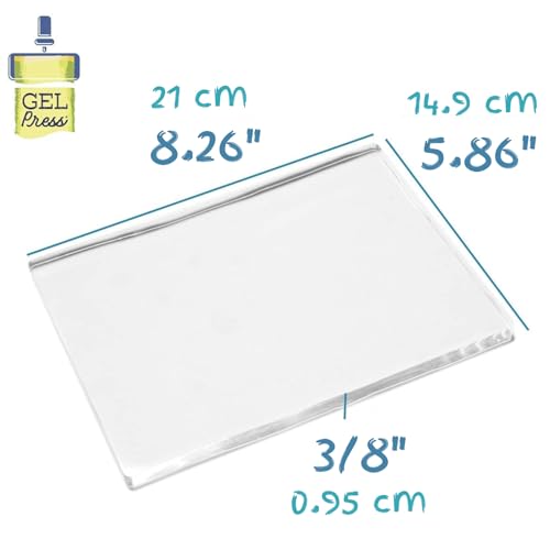 Gel Press Monoprinting Print Plate - A5 (5.8 x 8.3 inches) Gel Plate - Printmaking Supplies - Reusable Gel Printing Plate for Press Art for Card Making, Scrapbooking, Journaling, Arts & Crafts